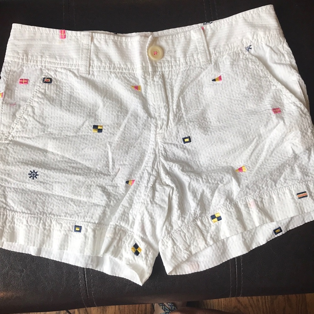 Lily Pulitzer Nautical Flag Shorts White size 0